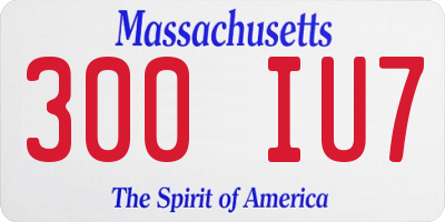 MA license plate 300IU7