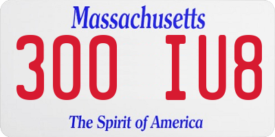 MA license plate 300IU8