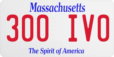 MA license plate 300IV0