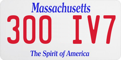 MA license plate 300IV7