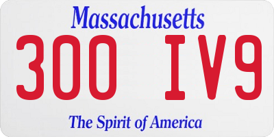 MA license plate 300IV9