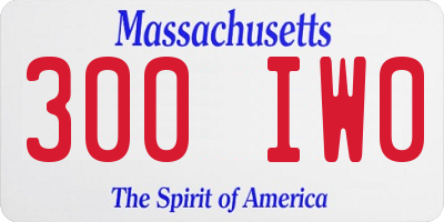 MA license plate 300IW0