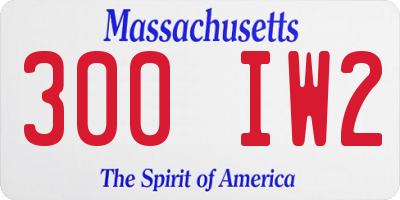 MA license plate 300IW2