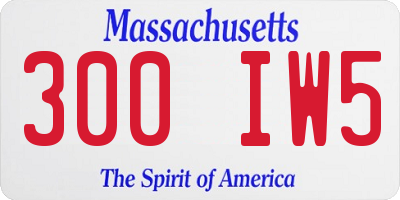 MA license plate 300IW5