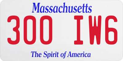 MA license plate 300IW6