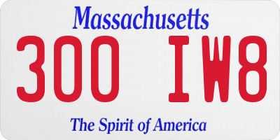 MA license plate 300IW8