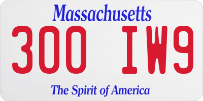 MA license plate 300IW9