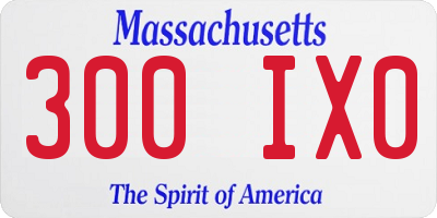 MA license plate 300IX0