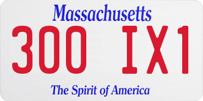 MA license plate 300IX1