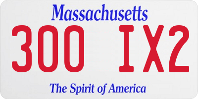 MA license plate 300IX2
