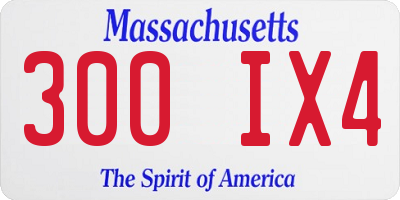 MA license plate 300IX4