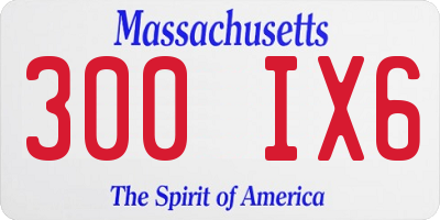 MA license plate 300IX6