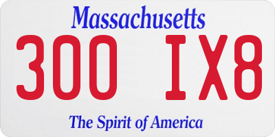 MA license plate 300IX8