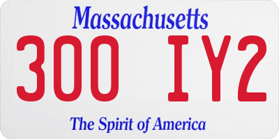 MA license plate 300IY2