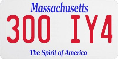 MA license plate 300IY4