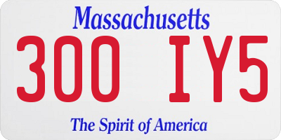 MA license plate 300IY5