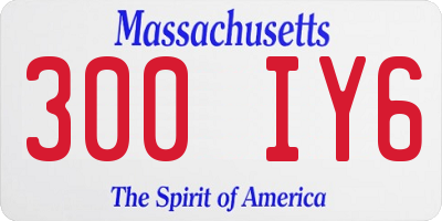 MA license plate 300IY6