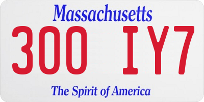 MA license plate 300IY7