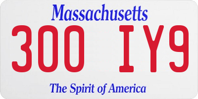 MA license plate 300IY9