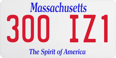 MA license plate 300IZ1