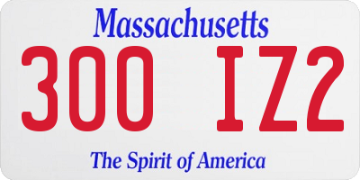 MA license plate 300IZ2
