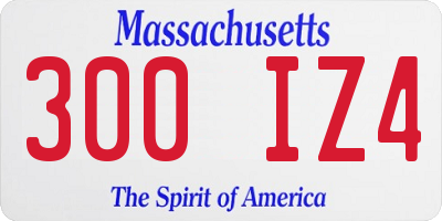 MA license plate 300IZ4