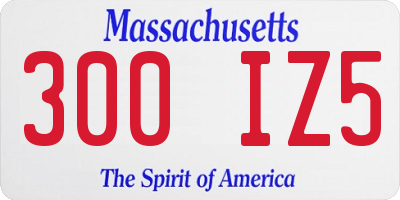 MA license plate 300IZ5