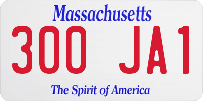 MA license plate 300JA1