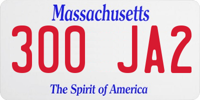 MA license plate 300JA2