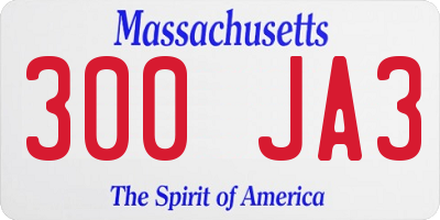 MA license plate 300JA3