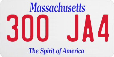 MA license plate 300JA4