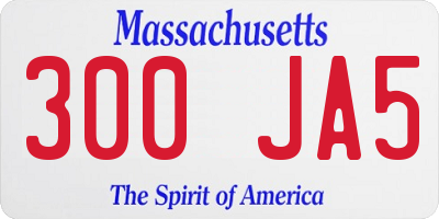 MA license plate 300JA5