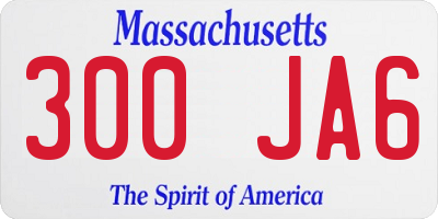 MA license plate 300JA6