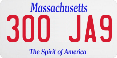 MA license plate 300JA9