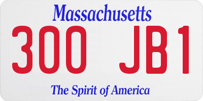 MA license plate 300JB1