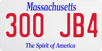 MA license plate 300JB4