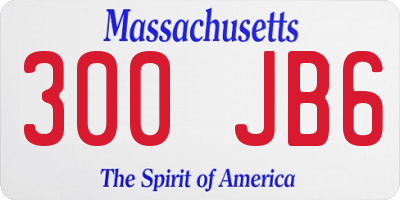 MA license plate 300JB6