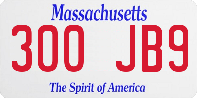 MA license plate 300JB9