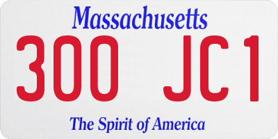 MA license plate 300JC1