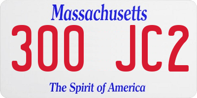 MA license plate 300JC2