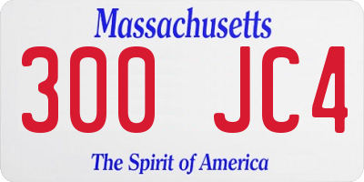 MA license plate 300JC4