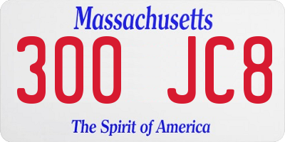 MA license plate 300JC8