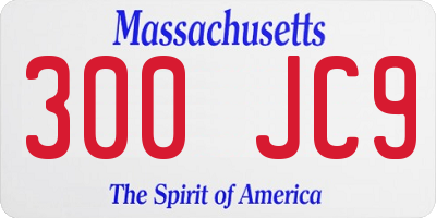 MA license plate 300JC9