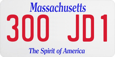 MA license plate 300JD1