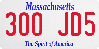 MA license plate 300JD5