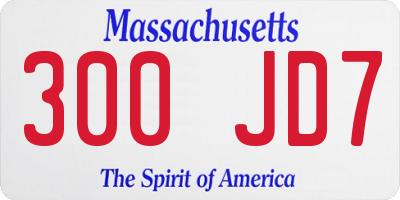 MA license plate 300JD7