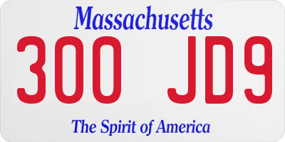 MA license plate 300JD9