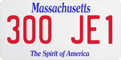 MA license plate 300JE1