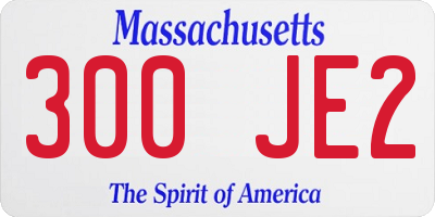 MA license plate 300JE2