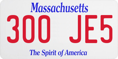 MA license plate 300JE5